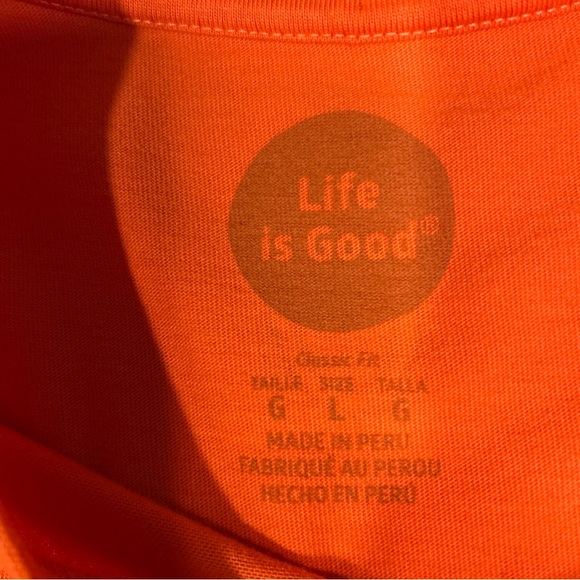 Life Is Good Orange Short Sleeve Tee Vibrant Graphic - Picture 6 of 13